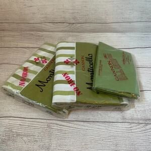 Vintage Cannon Monticello Full Flat Sheet Set of 2 Avocado and 2 Pillowcases NOS
